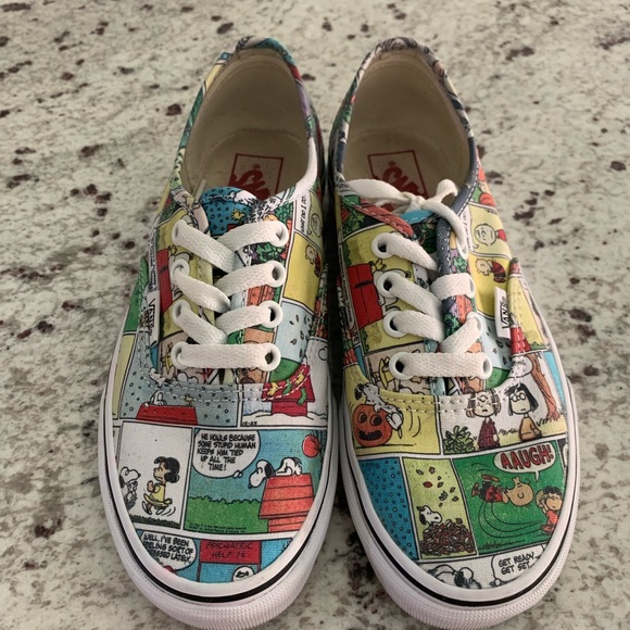 Vans x Peanuts Charlie Brown Snoopy Comic Book Sneakers 5.5 Women's 4 Mens - Picture 2 of 7